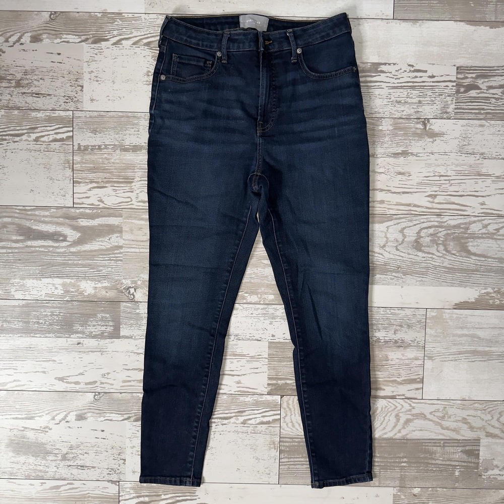 Everlane Jeans Womens 32 Blue Curvy High Rise‎ Skinny Dark Wash Denim Stretch